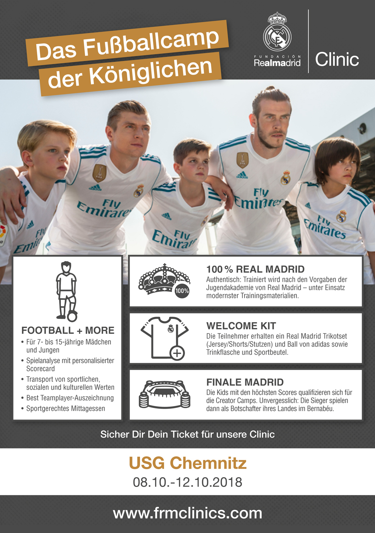 Fußballcamp nach Vorgaben der Jugendakademie von Real Madrid